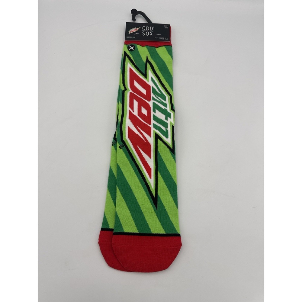Odd Sox Mountain Dew Crew Socks Men's 8–12 / Women's Unisex‎ Novelty Green